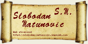 Slobodan Matunović vizit kartica